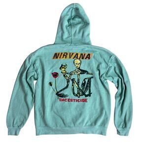 Nirvana Incesticide Green Hoodie Sweatshirt Urban Outfitters Small